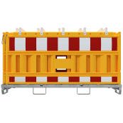SET | with 20 panel fence | on storage and transport crossbar | with lamp adapter | with red/white foil, type RA1/A | type of barrier NOX yellow